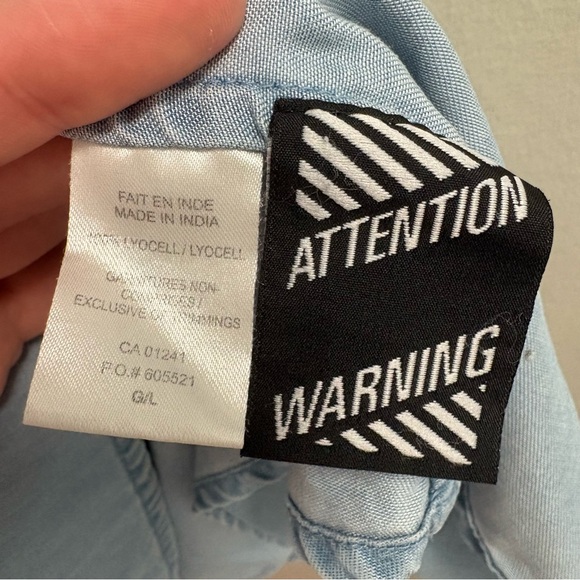 Twik Simons Light Denim Tank Dress Size L Racerback A-Line Knee Length - Picture 11 of 11